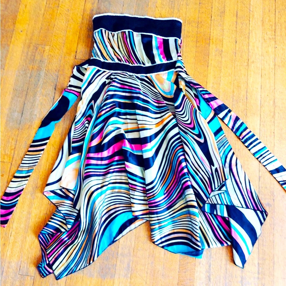 “Katie” Colourful, Strapless Flowing Vacation Dresses